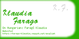 klaudia farago business card