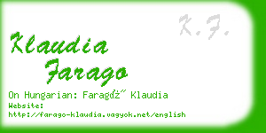 klaudia farago business card
